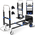 Upgraded 3 in 1 Folding Hand Truck, 600lbs Capacity, Heavy Duty Convertible by ZROECWT