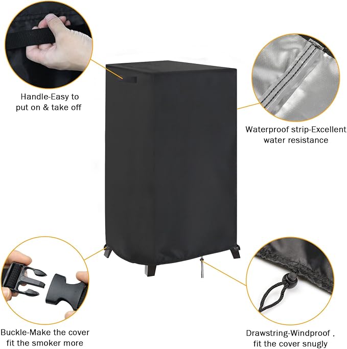 Smoker Cover for Royal Gourmet SE2805 28-Inch Analog Electric Smoker, - Image 4