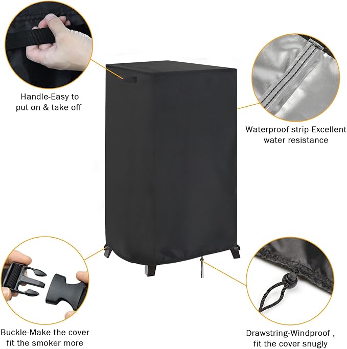 Smoker Cover Fit for Masterbuilt MB20070210 Analog Electric Smoker, Waterproof - Image 3