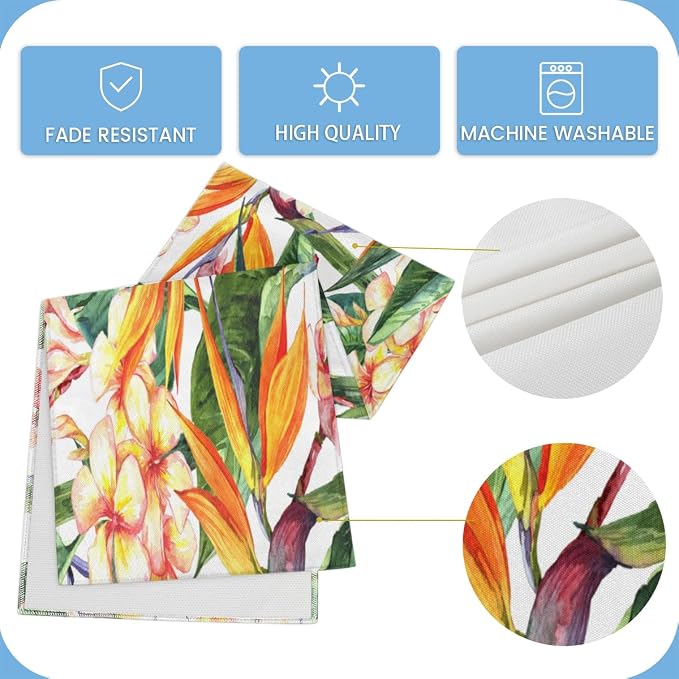 Tropical Exotic Flowers Bird Paradise Table Runner Kitchen Dining Table Runner - Image 5