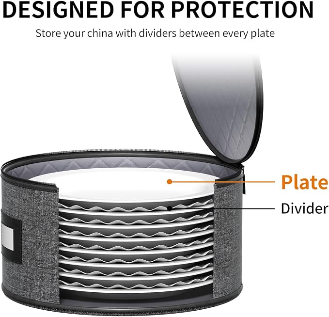Aokeyee 4 Pcak China Storage Containers, Hard Shell Plates Storage Box - Image 4