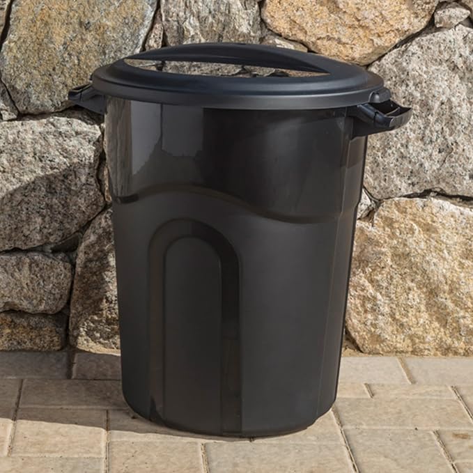 United Solution 20 Gallon Round Waste Container, Pass-Through Handles & - Image 6