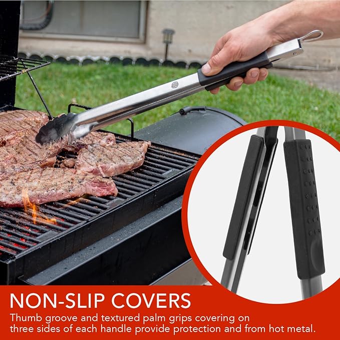 Grill Tongs 20-Inch Very Long Extra Heavy Duty - Image 3