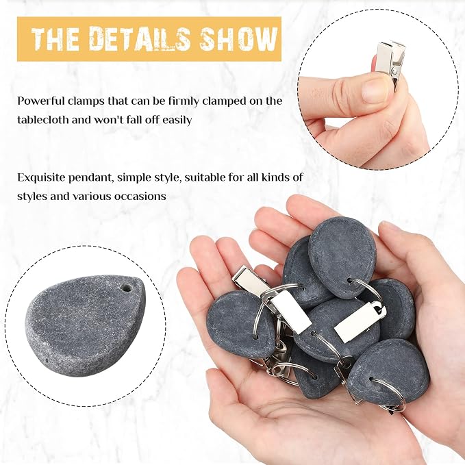 Geiserailie 12 Pcs Tablecloth Weights Tablecloth Pendant Teardrop Shape Table - Image 4