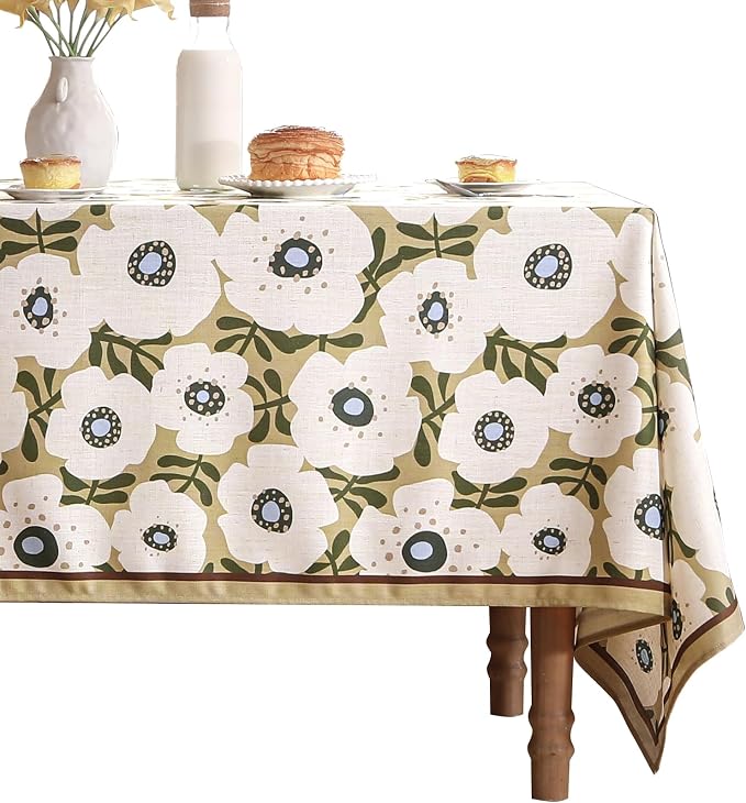 Designer Vintage Small Rectangular Tablecloth, Linen French Tablecloth by bilingaier