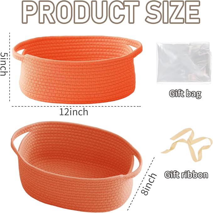 Woven Basket, Small Rope Storage Bin - Image 2