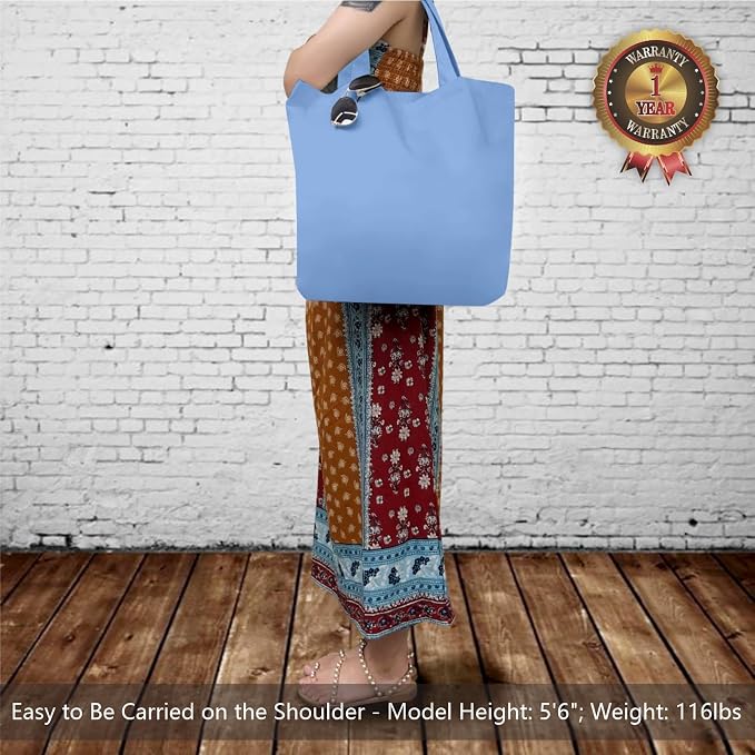 TOPDesign 1-Pack Super Strong Large 12oz Cotton Canvas Tote Bag, Reusable - Image 2