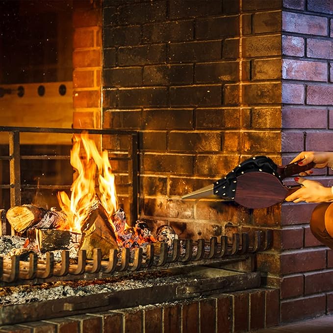 UNAOIWN Fireplace Bellows Large 17.0" x 7.6" Indoor Brown Wood Air Blower - Image 6
