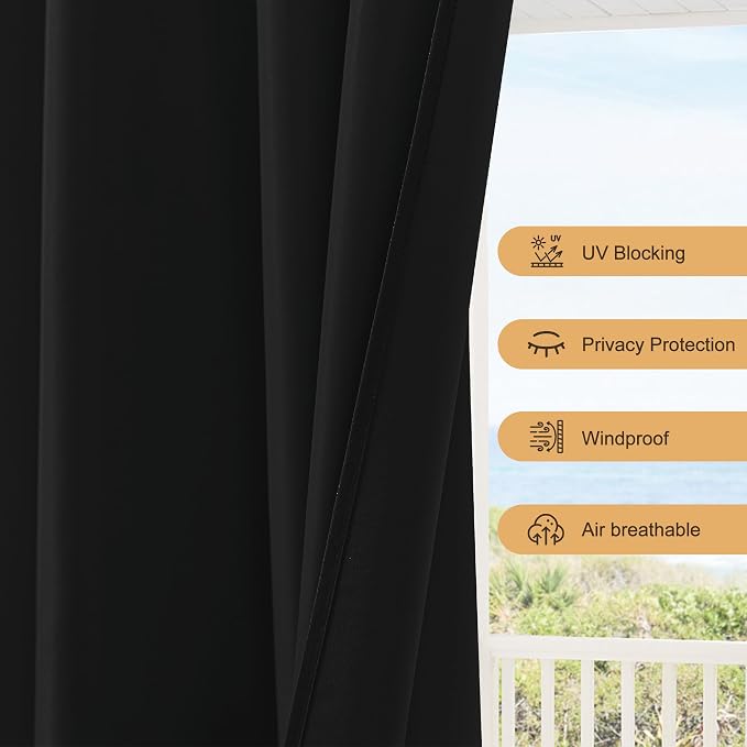 HolidayIdeas Outdoor Patio Curtains Waterproof - Image 4
