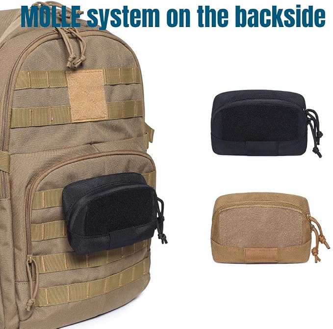 Tactical Modular Pocket Pouch Molle Small Tool Belt Hook Elastic Loops Plate - Image 2