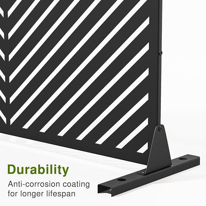 Casaphoria Metal Privacy Screen 72" H x 45" W, 2 Pack Outdoor Freestanding - Image 5
