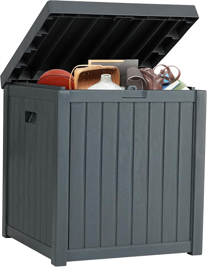 ZYJOYY 51 Gallon Resin Deck Box, Outdoor Storage Box Waterproof by ZYJOYY
