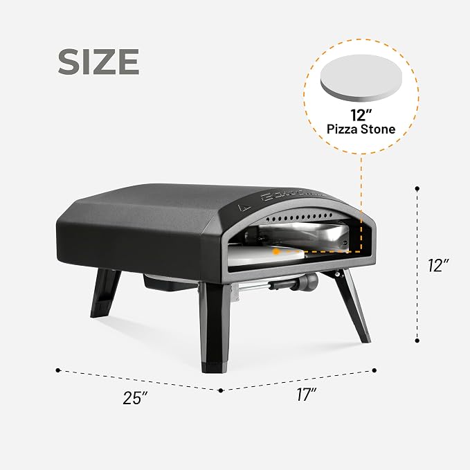 EchoSmile 12'' Gas Outdoor Pizza Oven, Propane Pizza Cooker Reaches 950°F - Image 2