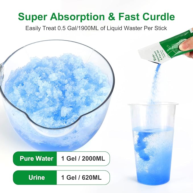 25 pack Portable Toilet Absorbent Gel Powder, Poo Gel - Image 3
