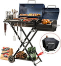 Portable Charcoal Grill with Smoking Function, Foldable Suitcase Design with by Unknown