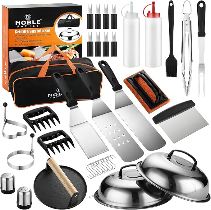 38PCS Griddle Accessories Kit, Professional Grill Tools Set by NNOBLEFAMILY