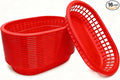 Fast Food Baskets 16-Pack, 10 x 6 Inch Plastic Oval Serving Baskets by Unknown