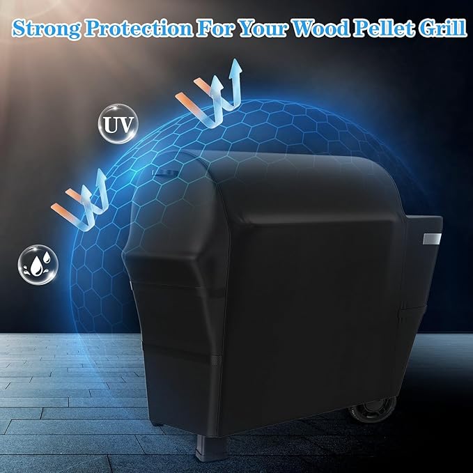 Utheer Grill Cover for Weber Searwood XL 600 Pellet Grill, Heavy Duty 600D - Image 6