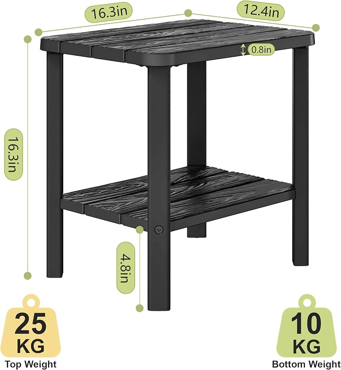 Adirondack Square Outdoor Side Table, 2-Tier Small Outdoor Table - Image 3