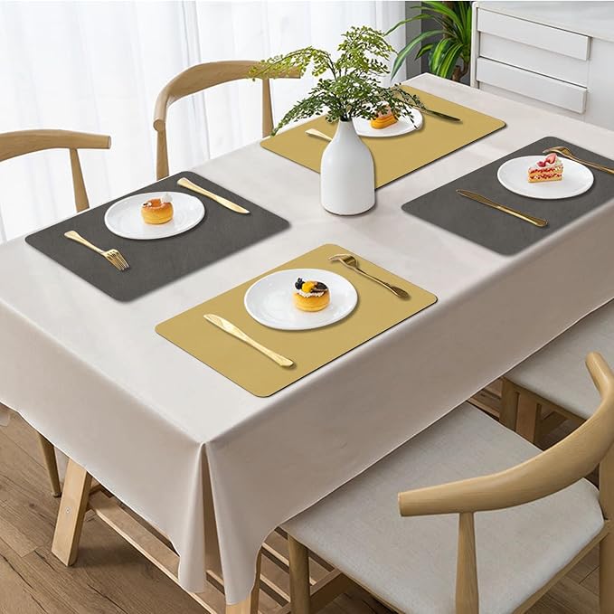 BLESWIN Faux Leather Placemats, PU Dining Table, Waterproof and Oil Resistant - Image 2