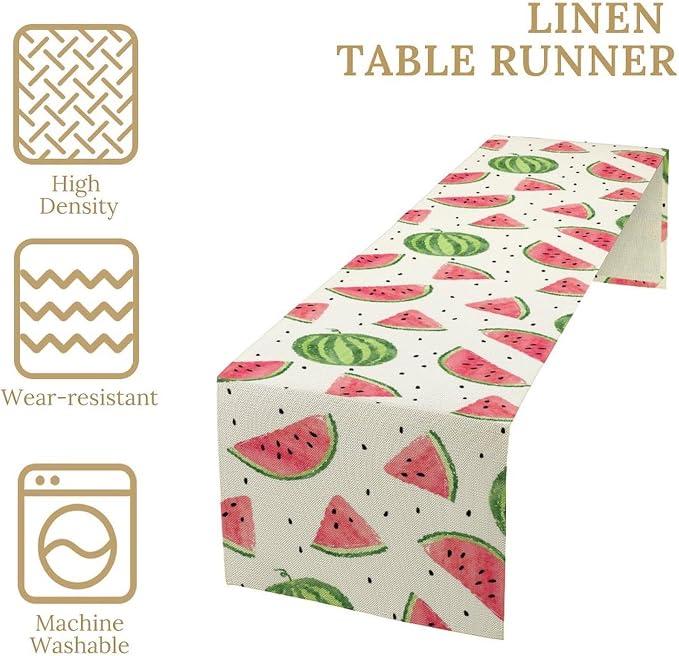 Watermelon Table Runner, Spring Summer Watermelon Theme Table Runner - Image 5