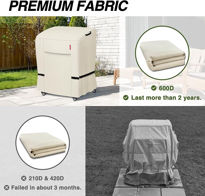 Porch Shield 34W x 24D x 46H inch Premium Gas Grill Cover Up to 32 inch - Image 5