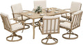 HAPPATIO 7 Piece Patio Swivel Dining Set, Aluminum Outdoor Dining Set by HAPPATIO