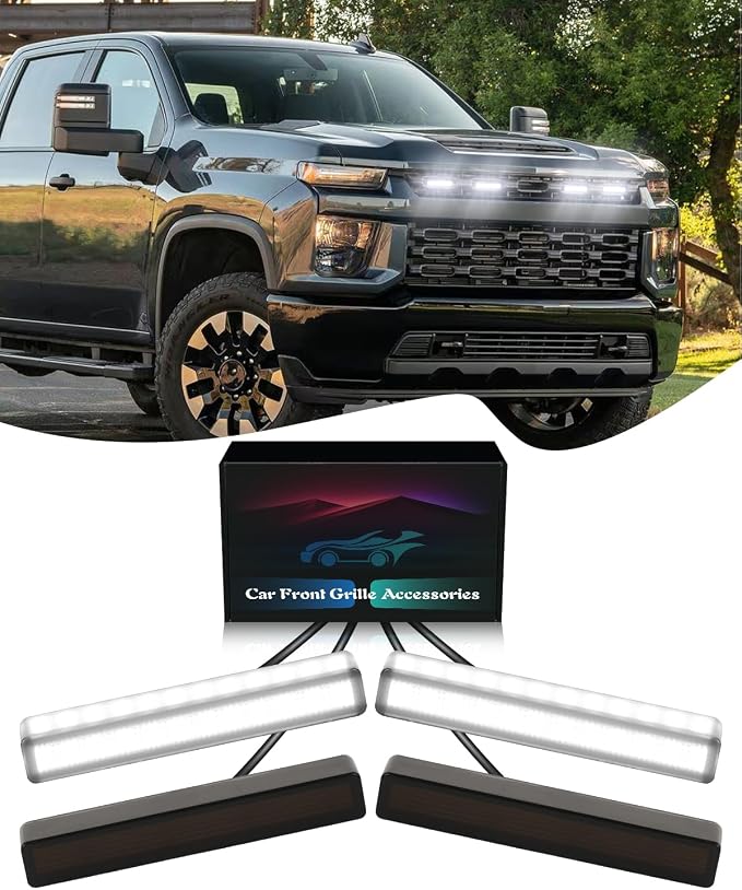 LED Grill Light for 2025 2024 Chevrolet Silverado Raptor Grille Lights Amber by TBHOO