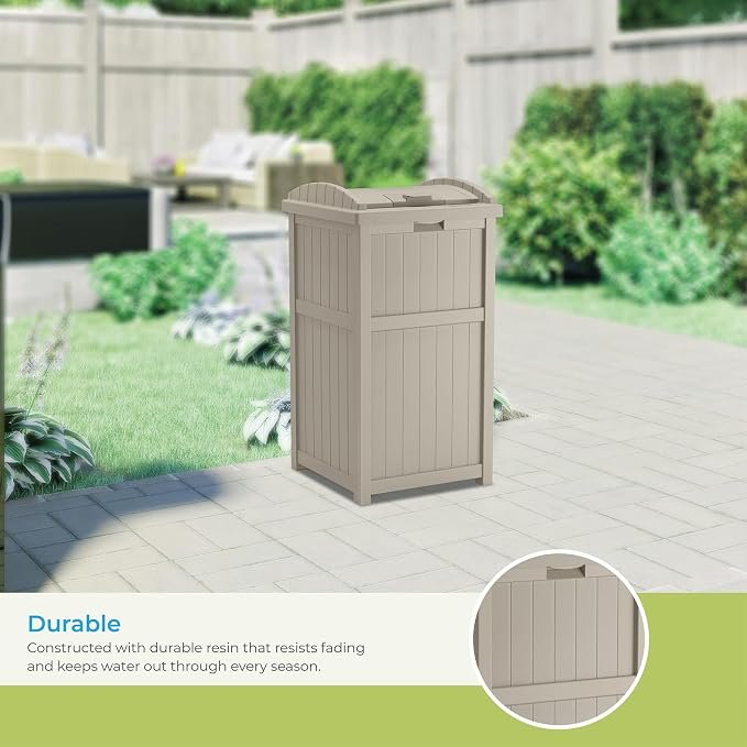 Suncast Hideaway Outdoor Trash Can - Image 5