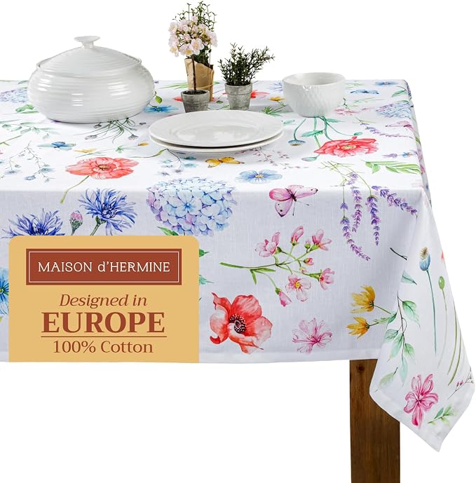 Maison d' Hermine Table Cloth Rectangle Table 100% Cotton 70 x 108 Inches by MaisondHermine