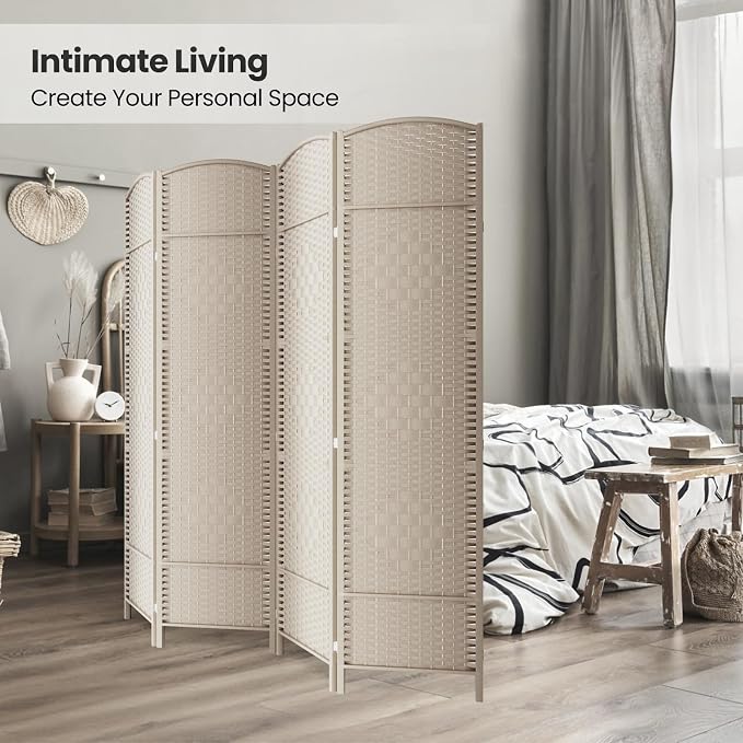 4 Panel Room Divider, 6Ft Folding Privacy Screen, Tall - Image 4