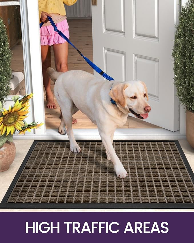 DEXI Front Door Mat Outside Entrance, 17x29 Rubber Entry Doormat Heavy Duty - Image 7