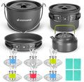 Odoland 39pcs Camping Cookware Mess Kit, Non-Stick Large Size Hanging Pot Pan by Odoland