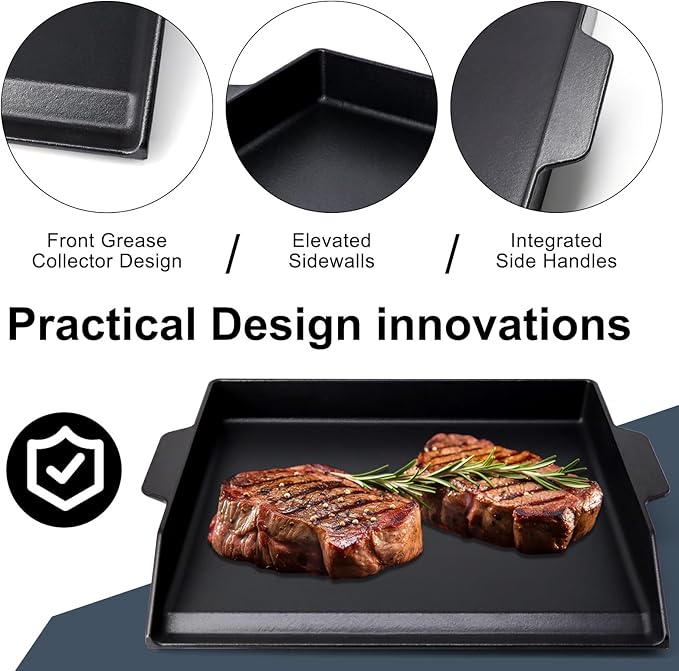 Criditpid Universal Large Cast Iron Cooking Griddle - Image 4