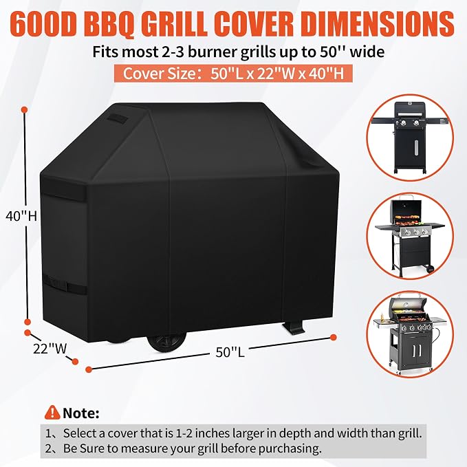 iCOVER Grill Cover 50 inch, BBQ Grill Cover - Image 2