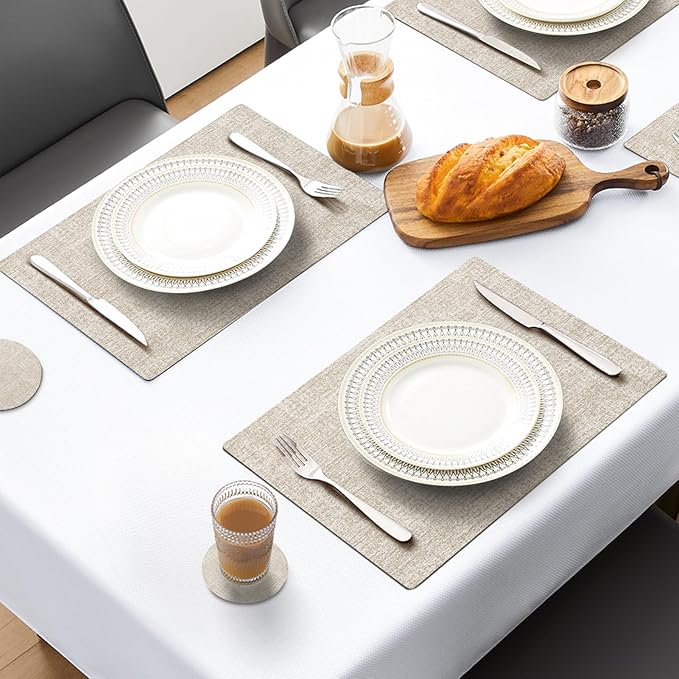 MOSAYT Placemats Set of 4, Heat Resistant Vinyl Place Mats - Image 2