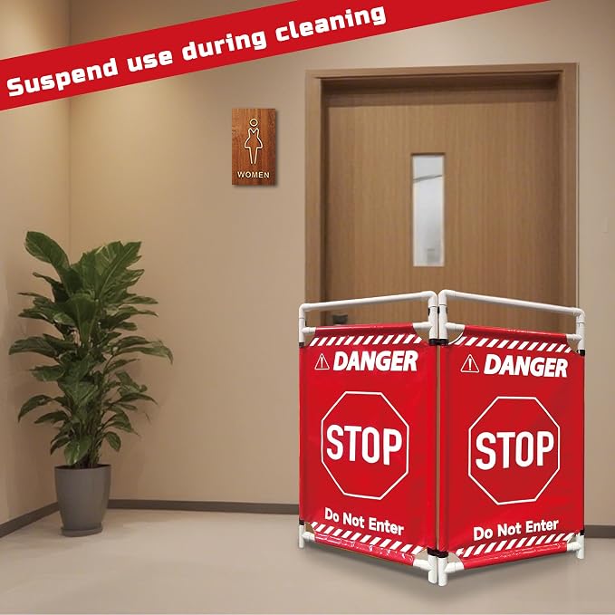 Safety Caution Barricade 2Panels Foldable Security Signs - Image 2