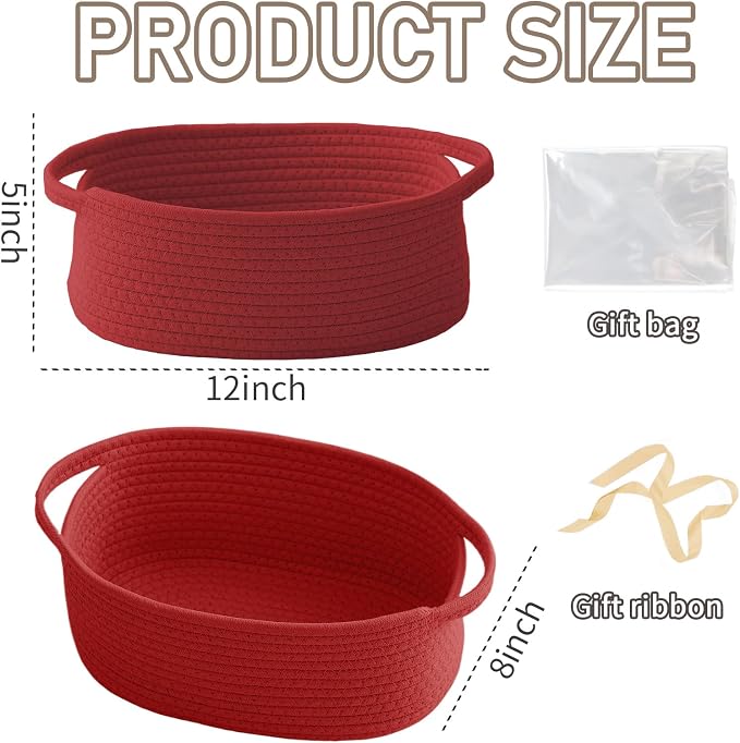 Woven Basket, Small Rope Storage Bin - Image 2