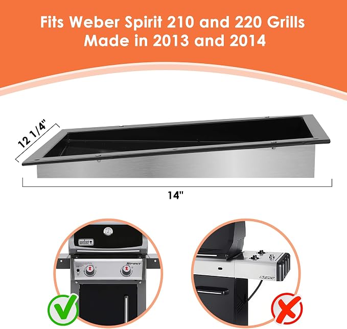 69803 Grease Tray for Weber Spirit 210 and 220, Drip Pan Tray for Weber Spirit - Image 2