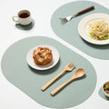 Mint Green Oval Silicone Placemats Set of 4 by Unknown
