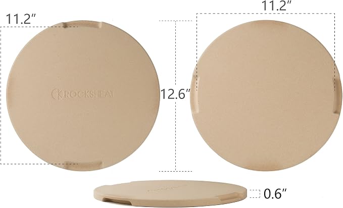 Pizza Stone 12.6in Round Baking & Grilling Stone, BBQ and Grill. Innovative - Image 2
