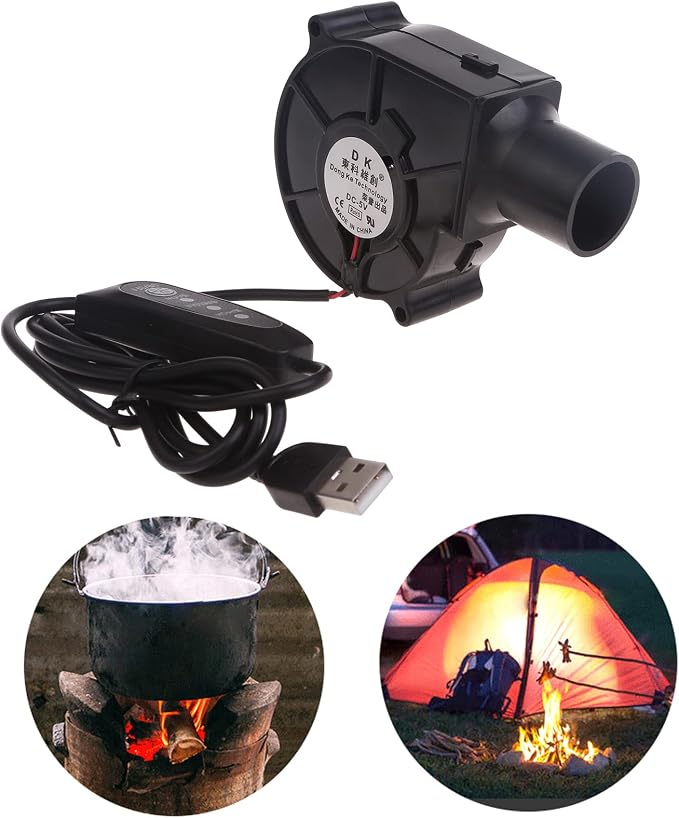 Upgraded BBQ Blower Fan Oil-Bearing Motor Adjustable 3Gear Speed Air Blower - Image 2