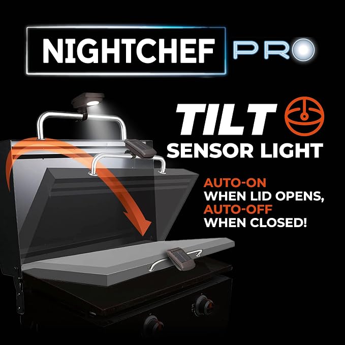 Night Chef Pro Smart Grill Light – Solar & USB Powered, Tilt Sensor, Magnetic - Image 2