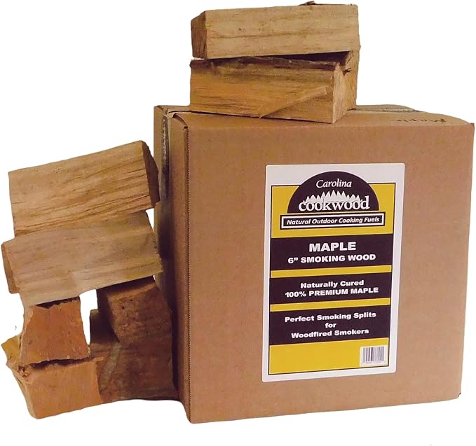 Smoking Wood Mini Splits, 6-Inch Firewood Logs, Naturally-Cured Maple Hardwood by CarolinaCookwood