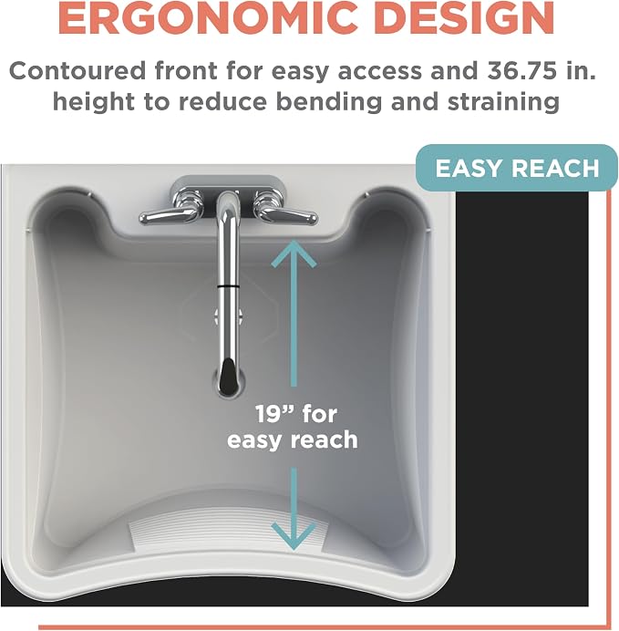 Zenna Home Utility Sink for Laundry Room and Garage, Freestanding Laundry Sink - Image 8