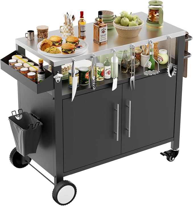 Outdoor Grill Cart with Patio Furniture, Outdoor Grill Table with Storage by AHOMRTHOMEFLAGSHIPSTORE