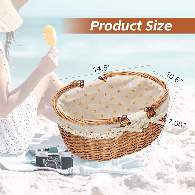 G GOOD GAIN Wicker Picnic Basket - Image 4