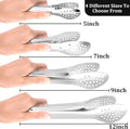 Tongs 8-Pack, 9-Inch Stainless Steel Silver Buffet Tongs