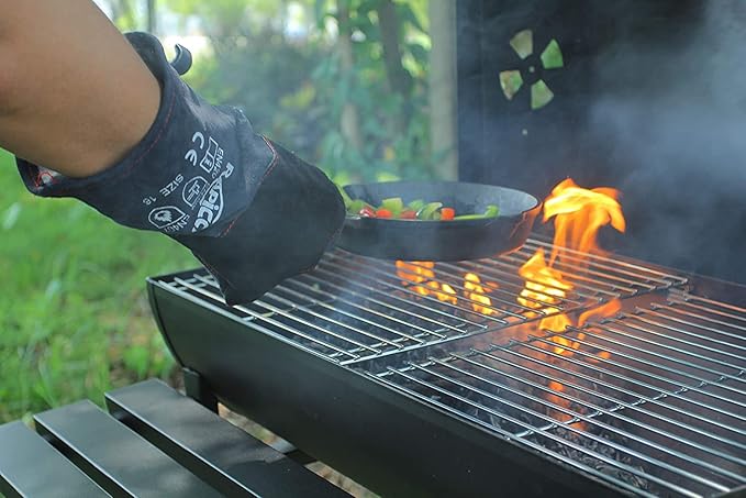 Fireplace Gloves Fire Heat Resistant: Dark-Grey 16IN 932℉ - Image 6