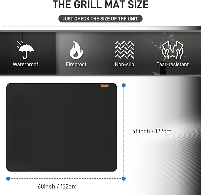 MODIGT 60"×48" Under Grill Mat for Outdoor Grill, Double-Side Fireproof & - Image 2